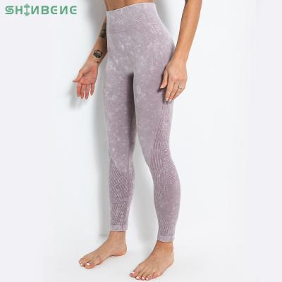 China ACID Sweat-Wicking SHINBENE WASH High Waist Tummy Control Fitness Sports Legging Yoga Pants Workout Seamless Women Compression Tights Women for sale