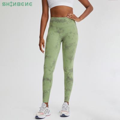 China Sweat-Wicking SHINBENE 3.0-TIE CLASSIC DYE Naked Feel Fitness Workout Legging Women No Gym Legging 2-12 Toe Squat Proof Yoga Pants Sport Camel for sale