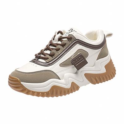 China Fashion Trend Korea Style Unique Rubber Student Platform White Casual Dad Shoes Chunky Walking Sneakers For Woman Girl for sale