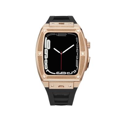 China High Hardness High Quality Fashion 2022 Luxury Black Stainless Steel Metal Case Cover For Apple Watch Series 7 6 5 4 SE for sale