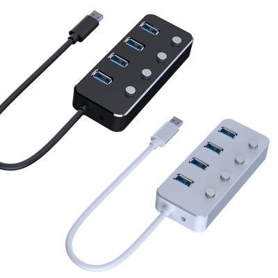 China Aluminum Alloy USB 3.0 Hub Aluminum , Portable Ultra Slim 4-Port USB 3.0/2.0/1.0 Data Hub for sale