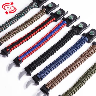 China Outdoor Camping Hiking Wholesale Parachute Displacement Rope Increasing Gear Camping Gear Kit Survival Wristband Displacement Equipment for sale