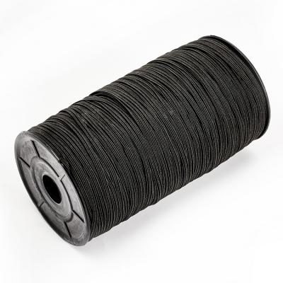 China Wholesale Custom 6mm Elastic Black White Flat Elastic Band Knitted Elastic Band Hair Band for sale