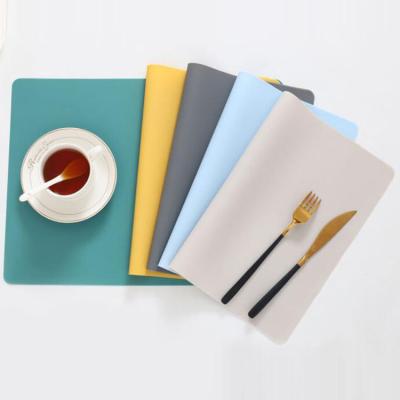 China CIO Viable Nordic Style Colorful Rectangle Tableware Heat Insulation Thickened Children Silicon Place Mat for sale