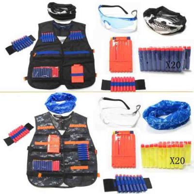 China Safety Camouflage Shooting Nylon Plastic Goods Game Set Multi Pocket Security Shooting Bulletproof Kids Outdoor Game Tactical Vests for sale