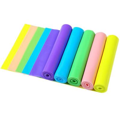 China Eco-friendly Logo Latex Exercise Rubber Fitness Band Custom Color Set Polyester Stretching Elastic Yoga Resistance Bands for sale