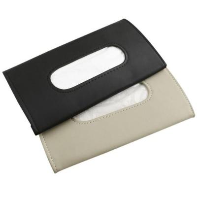 China Multifunctional Casual Portable Sunshade Paper Towel Bag Hanging Seat Drawer Holder Car Tissue Leather Box for sale