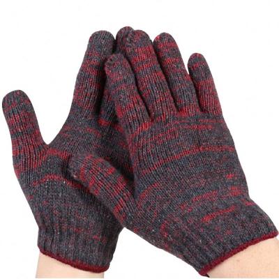 China Anti-smash mixed color cotton yarn wear resistant nylon knitted hyflex work working protective hand safety gloves for sale