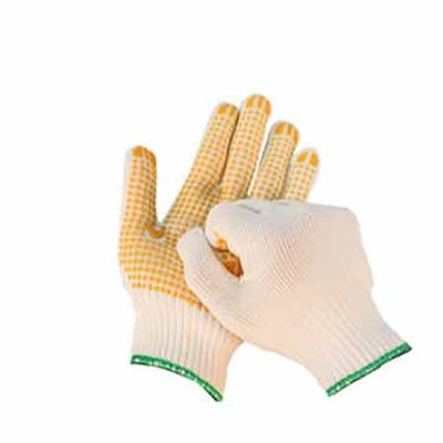 China Anti-smash wear-resistant natural white PVC dotted cotton yarn knitted touchntuff hyflex hand safety work working protective gloves for sale