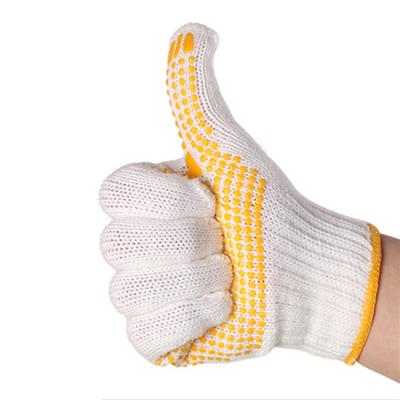 China 45g comfortable non-slip wear-resistant pvc dotted cotton yarn knitted touchntuff hyflex hand safety work working protective gloves for sale