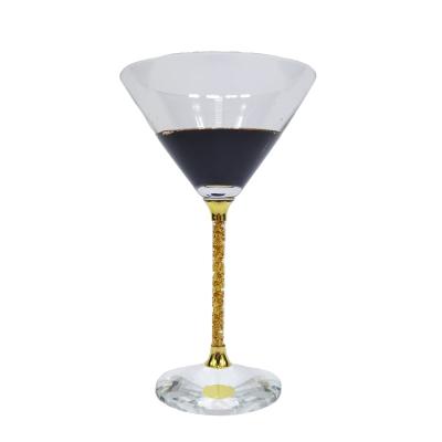 China New Technology Gold Foil Crystal Base Durable High End Luxury Custom Tumbler Glass Disposable Cocktail Cups for sale