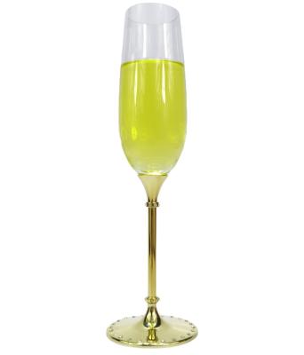 China China Manufacturer Golden Zinc Alloy Viable Fittings Sparkle Champagne Glasses Tall Champagne Glasses Unbreakable for sale