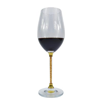 China Diamond Filled Glass in White Marker Wine Glass Wholesale China Diamond Jade Goblet Wine Glass Colored Glass Post for sale