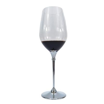 China Glass Option Cibode Silver Luxury Unique Post Wine Glass Diamond Filled Glass Best Shape Lead Free Glasses for sale