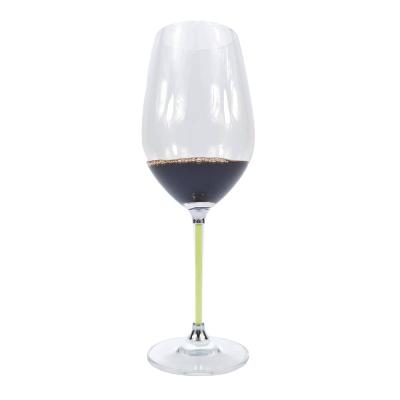 China New Technology Zj137 Glass Pole Wine Glasses Diamond Filled For Shatterproof Sublimation Star Wine Glass for sale