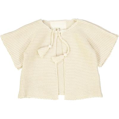 China New Style Breathable Baby Shorts Sheath Lace Up Shawl Sweater Casual Baby Knitted Short Cardigan Coat for sale