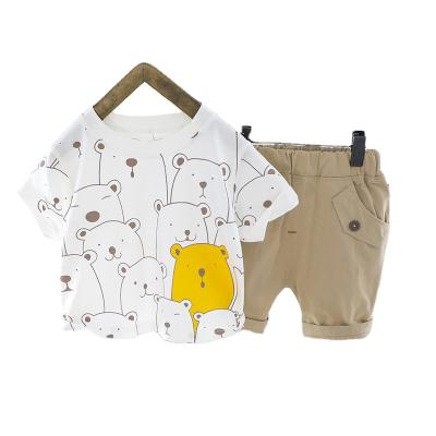 China Baby Boy Casual Clothing Sets 2020 Summer Short Sleeve Cartoon T-shirt Shorts 2PCS Children Clothing for sale