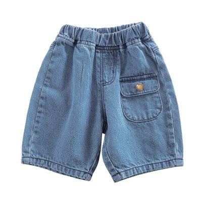 China Boy's Breathable Fashion Casual Jeans Loose Elastic Waist Pants Kids Jeans For Boys Girls for sale