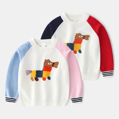 China New Design Breathable Baby Pullover Korean Girls Cartoon Long Sleeve Sweater Children Boy Top for sale