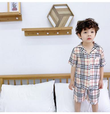 China Breathable Kids Boys Girls Summer Shorts Sleeve Dressing Set Night Wear Kids Boys Girls Sleep Wear Summer Pajamas Set for sale