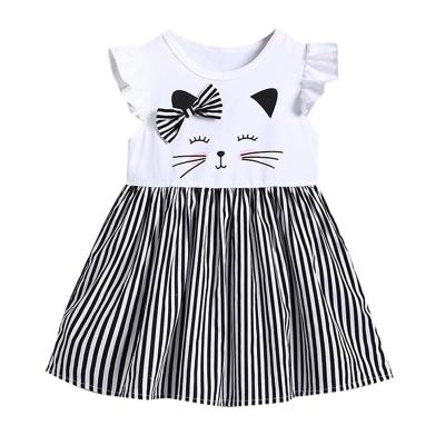 China Cute O-Neck Pattern Dress Cartoon A Line Tutu Dress Summer Breathable Casual Girls Dress for sale