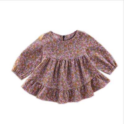 China 2020 Autumn Long Sleeve Girls Cotton Shirt Baby Floral Shirt QUICK DRY Vintage Kids Doll Top Shirt for sale