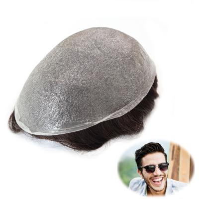 China Thin Micro Freestyle Hair Men's Hair Toupee All V-curl Poly Skin Hair Replacement Wig for sale