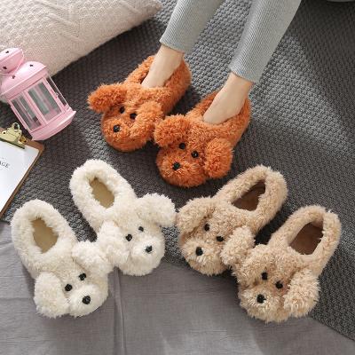 China Fashion trend teddy bear slippers for child 2021 new arrivals animal one size fits all plush home kids toddler kids teddy bear slippers for sale