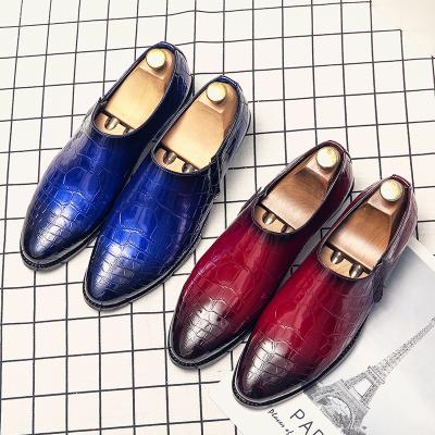 China Fashion Trend 38-48# Mens Red Formal Leather Stylish Shoes Fashion Office Men Animal Pattern Loafers for sale