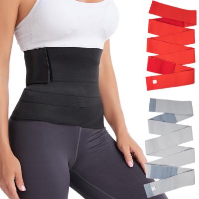 China 2021 Custom Private Label Bandage Bandage Belt Shaper Invisible Latex Breathable Slimming Wrap Waist Trainer Tummy Trimmer Belt for sale