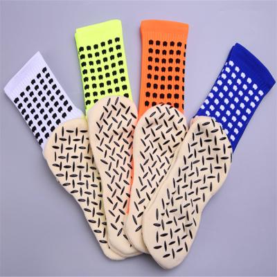 China Custom Mens Dress 4 Colors Crew Soccer Socks Antibacterial Grip Rubber Sports Socks for sale