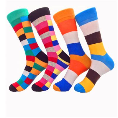 China Antibacterial Fashion Customs Colorful Happy Logo Men Dress Crew Cotton Socks Wholesale for sale