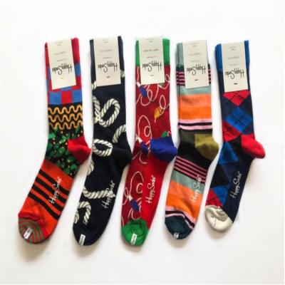 China Disposable Happy Socks Assorted Premium Cotton Colored Happy Sock Gift Box For Men Socks Custom Made for sale