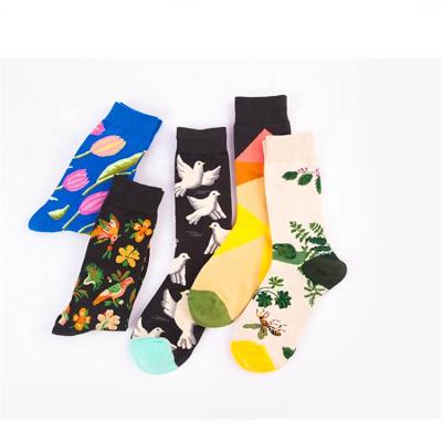 China OEM Antibacterial Fashion Pattern Custom Embroidered Crew Knitted Women Flower Socks for sale