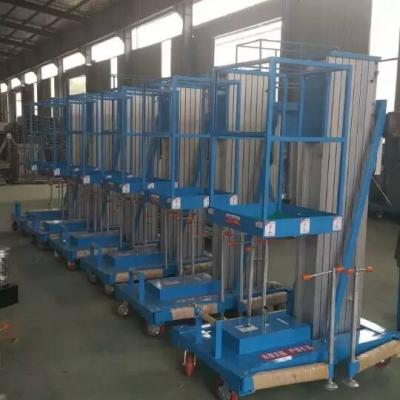 China Aluminum single mast 6m lift platform aluminum lift tables use for overhead work in supermarket and lobby school for sale