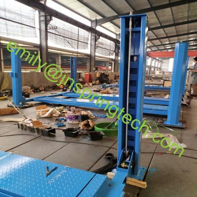 China Auto Repair Four Column Alignment Car Lift With Second Scissor Lift Loading 3500kg for sale