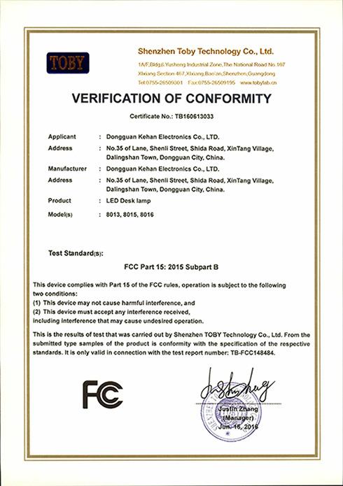 FCC - Dongguan Kehan Electronics Co., Ltd.