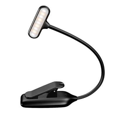 China Portale Amazone New Hot Selling 9 LED Mini Gooseneck USB Rechargeable Book Light Black Type for sale