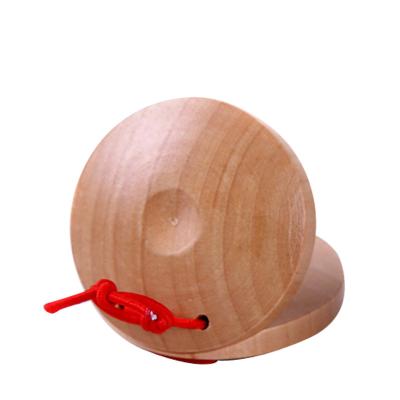 China Baby Educational Toys Baby Eco-Friendly Material Round Double Blue Ring Music Toys Toy For Children Red And Wooden Castanets Musical Instrument for sale