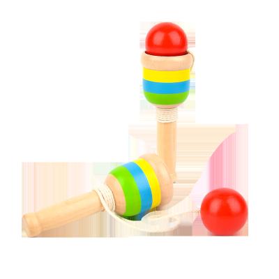 China 100% Eco-friendly Skill Cup Sword Ball Hand-eye Coordination Exercise Baby Catching Wooden Toys for sale