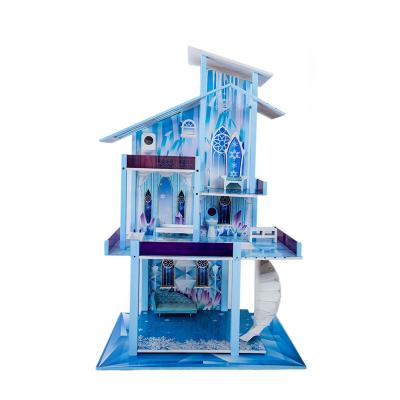 China Princess Villa Play Eco-friendly Material House Wooden Dollhouse Pretend Play Doll House For Girls for sale