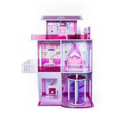 China ECO-FRIENDLY Over Every Family Toys Children Wooden Dollhouse Pretend Play Dollhouse For Girls for sale