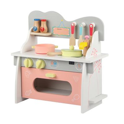 China Colorful Mini Kitchen Children's Kitchen Simulation Kitchen Utensils Eco-friendly Material Wooden Room Play Cooking Toys for sale