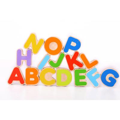 China Toy Woo Kid Early Educational Baby Toys Eco-friendly Material Hand Grip Wooden Alphabet and Puzzle Number Learning Education Child Wooden Jigsaw Toy for sale