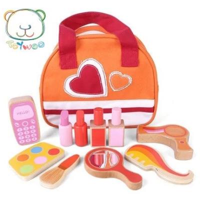 China Children (3-6 years old) toy woo wooden cosmetics set toy simulation puzzle game home makeup package set girl gift for sale