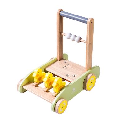 China ECO-FRIENDLY Preschool Toddler Wooden Pretend Play Duck Shopping Cart Baby Walker Toys For Children for sale