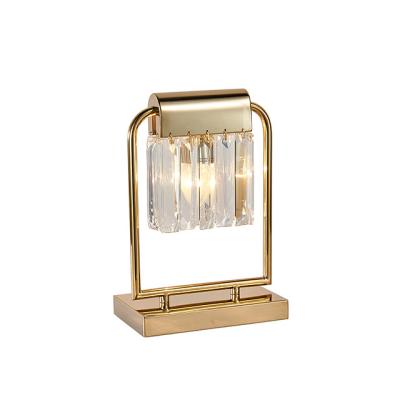 China Small Modern Stainless Steel Charging Gold Color Zirconium Desk Led Crystal Table Light for sale