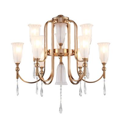 China Modern Glamorous Price Large Luxury Gold Round Ceiling Led Crystal Chandelier Lights for sale