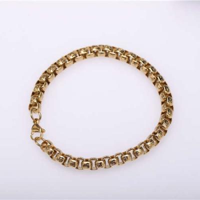 China CLASSIC Jewelry Mens Womens Link Chain 316L Stainless Steel Gold Plated Cuban Link Bracelet for sale