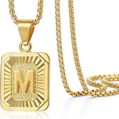 China New Stainless Steel Hiphop Men's Necklace Stainless Steel Double Sided Pendant Hip-Hop Men's Double Sided Mount for sale